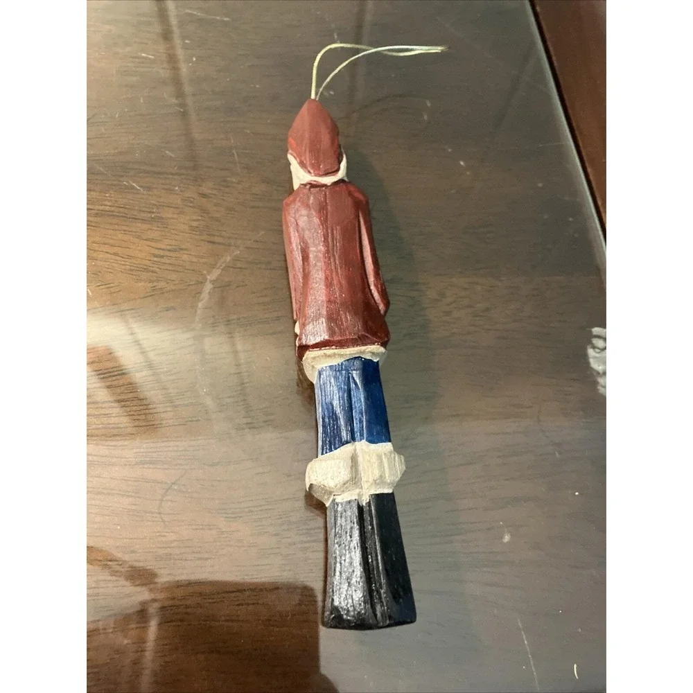 Vintage Carved Wooden Santa 6